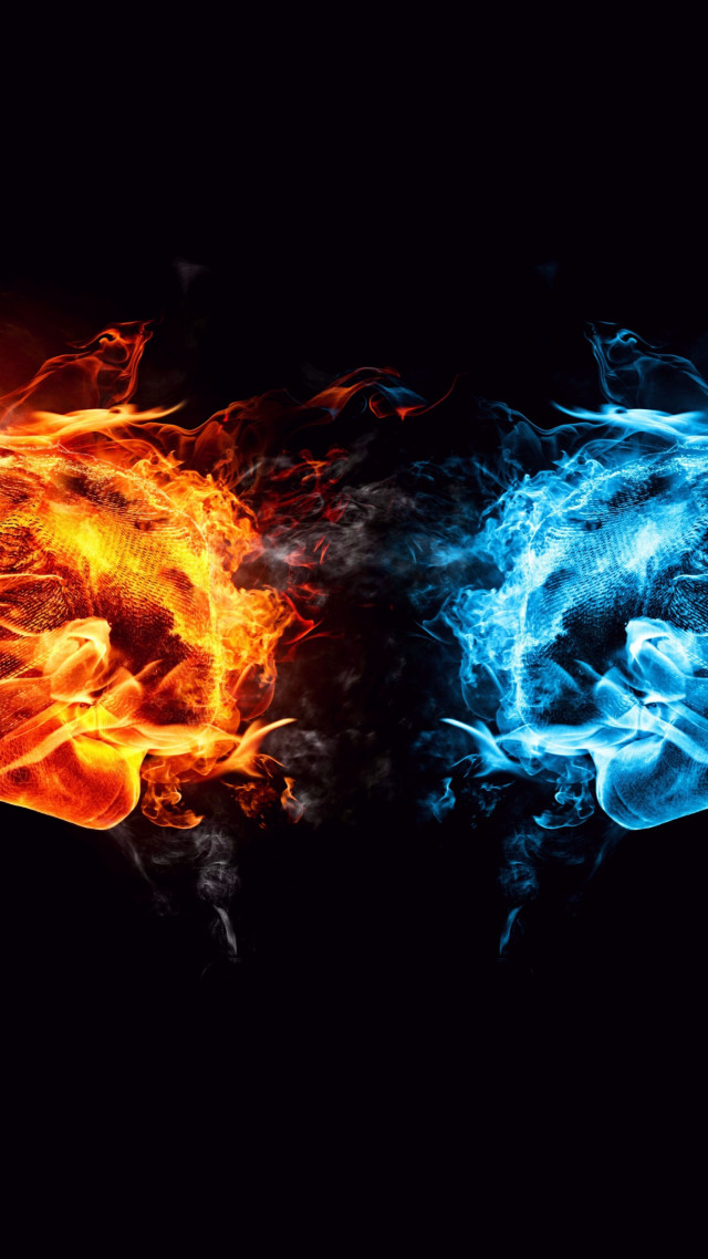 Fire ice illusion 3d vfx free wallpaper for mobile - medium preview image