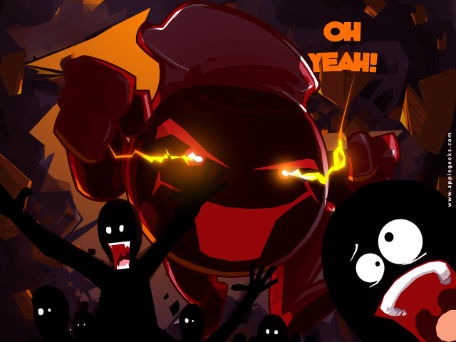 Red black yellow eyes shock free wallpaper for desktop - medium preview image