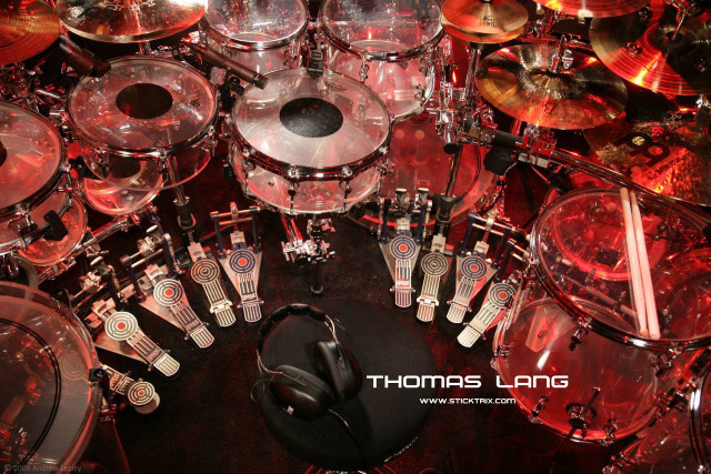 Drum kit headphones on it free wallpaper for desktop - medium preview image
