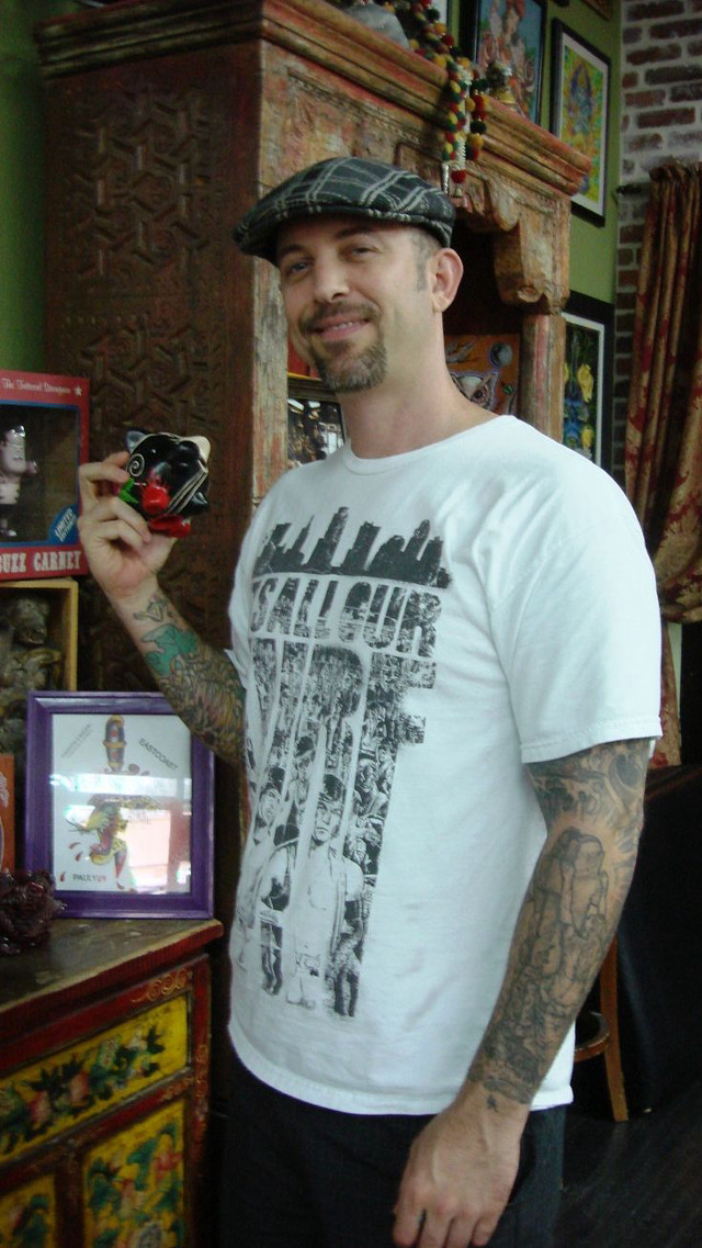 Man tattooed arm cellphone selfie free wallpaper for mobile - medium preview image