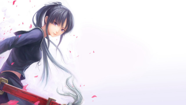 Woman long hair suitcase fantasy free wallpaper for desktop - medium preview image