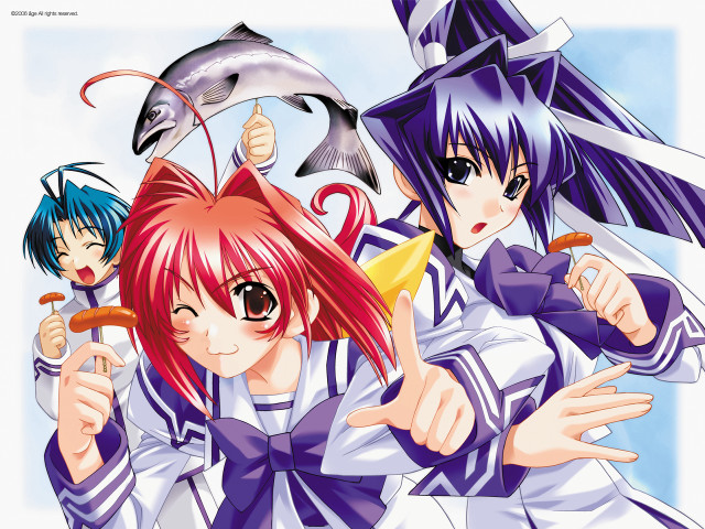 Anime girls colored hair hats free wallpaper for desktop - medium preview image