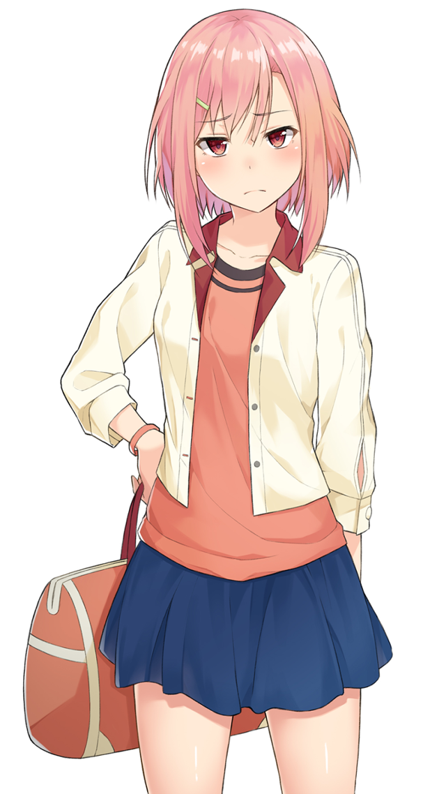 Pink haired girl white shirt #3 free wallpaper for mobile - medium preview image