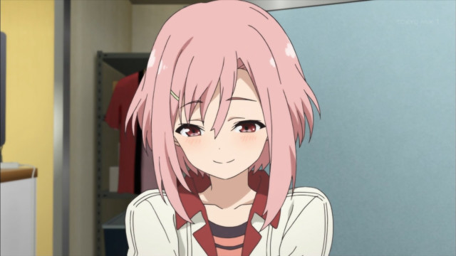 Girl pink hair white shirt free wallpaper for desktop - medium preview image