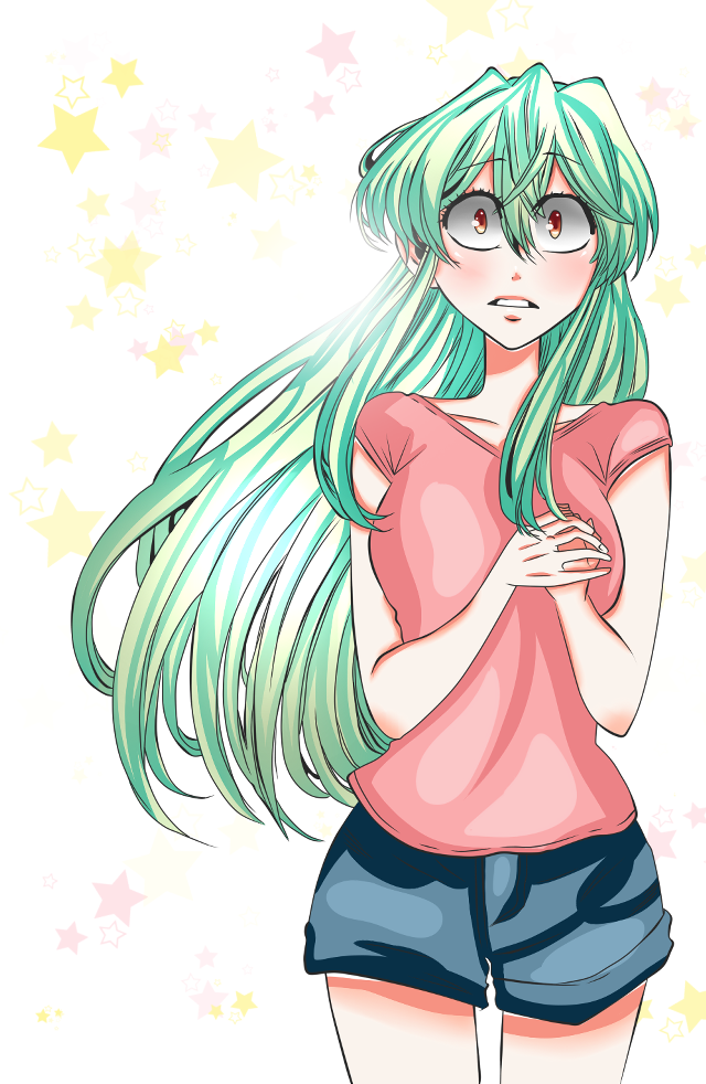 Girl green hair glasses pink free wallpaper for mobile - medium preview image