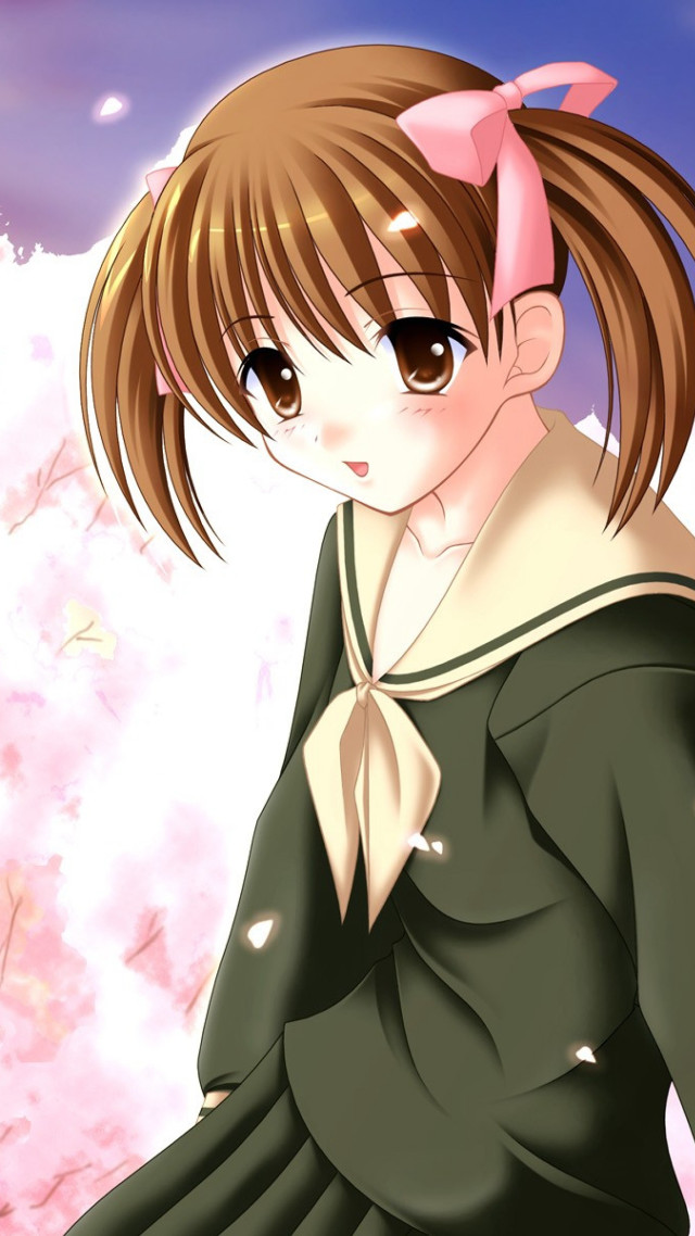 Girl dress bow hair pink free wallpaper for mobile - medium preview image