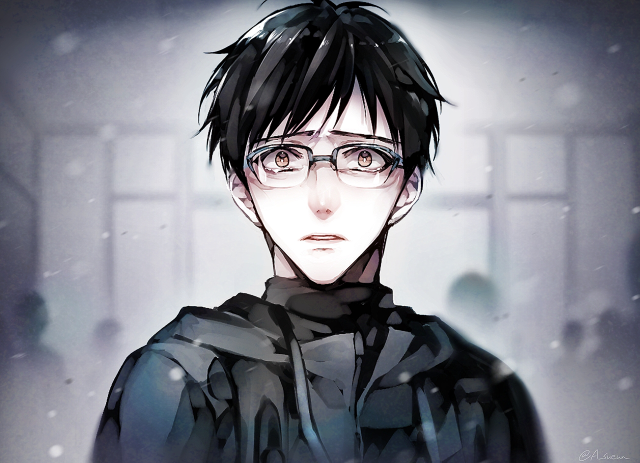 Man glasses black shirt snow free wallpaper for desktop - medium preview image