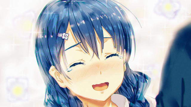 Girl blue hair white shirt #5 free wallpaper for desktop - medium preview image