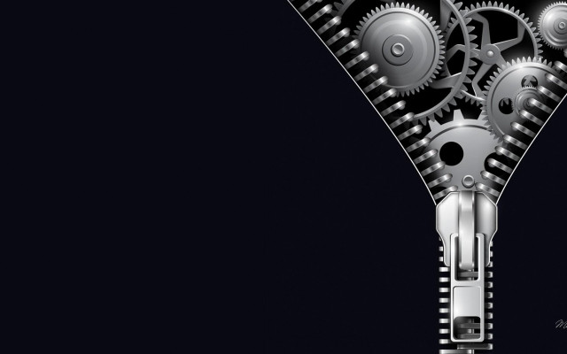 Zipper gears black white background free wallpaper for desktop - medium preview image
