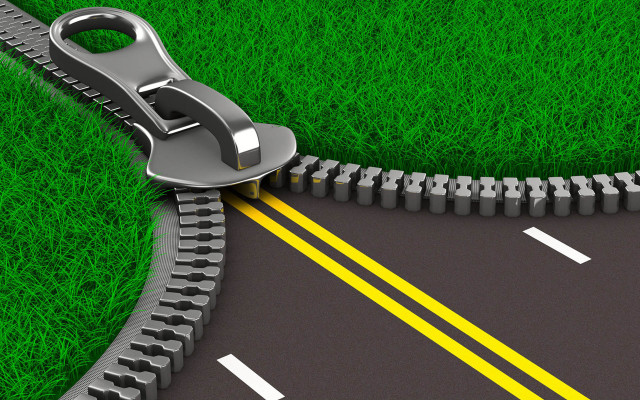 Scissors cutting road grass yellow free wallpaper for desktop - medium preview image
