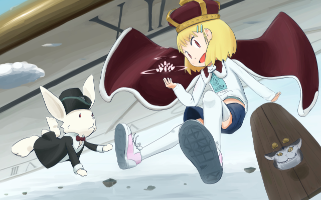 Woman cape cat snow mouse free wallpaper for desktop - medium preview image