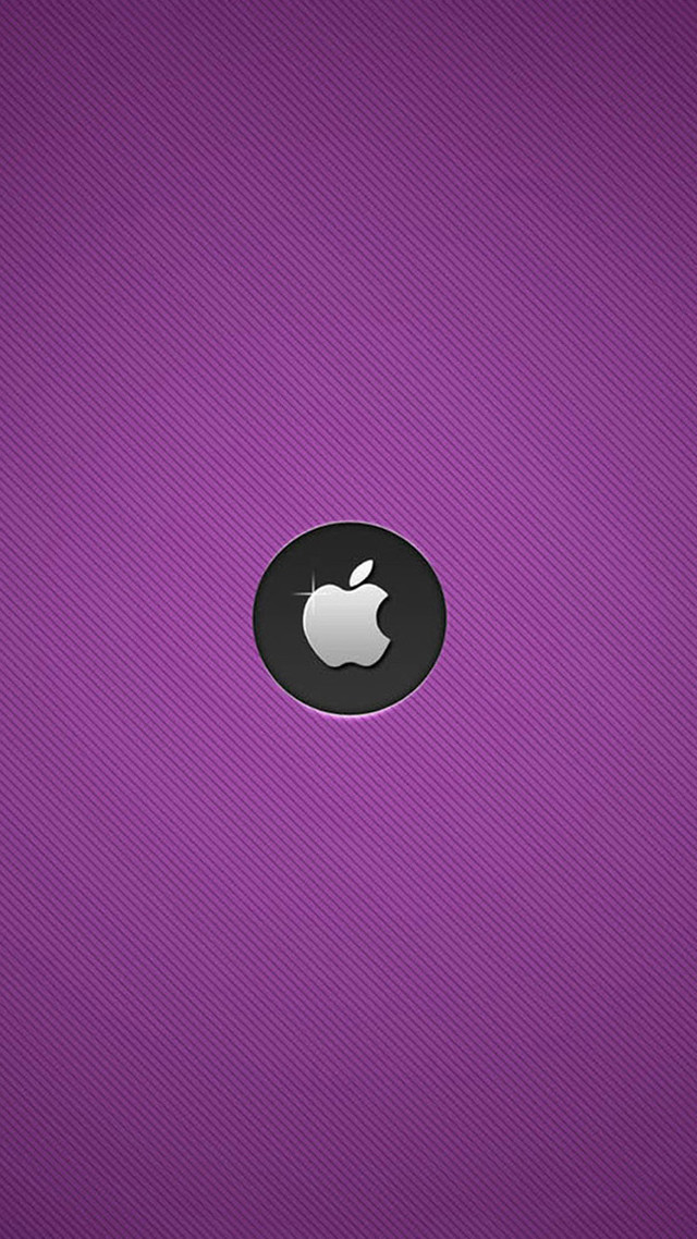 Purple apple logo black circle free wallpaper for mobile - medium preview image