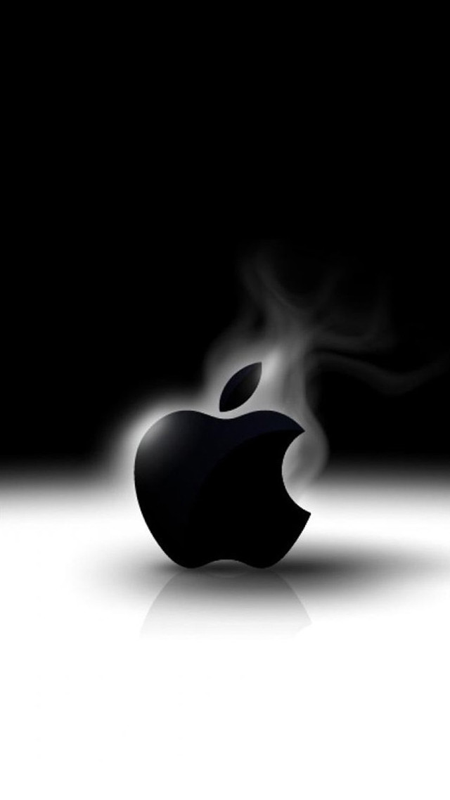 Apple logo smoke black background free wallpaper for mobile - medium preview image