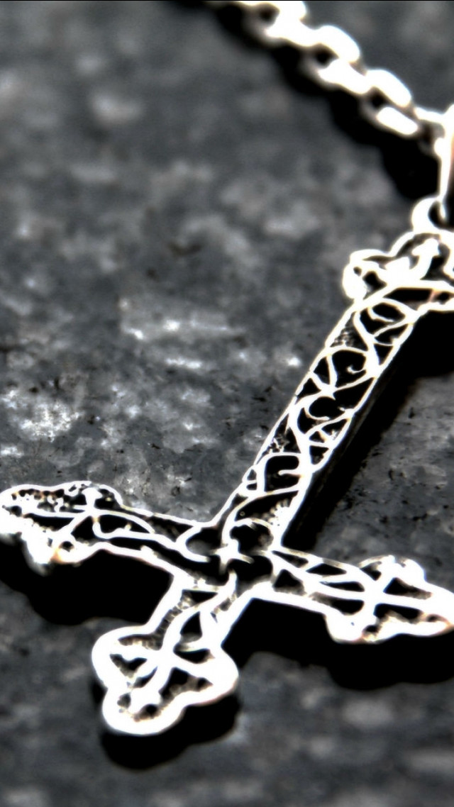 Cross black surface chain metal free wallpaper for mobile - medium preview image