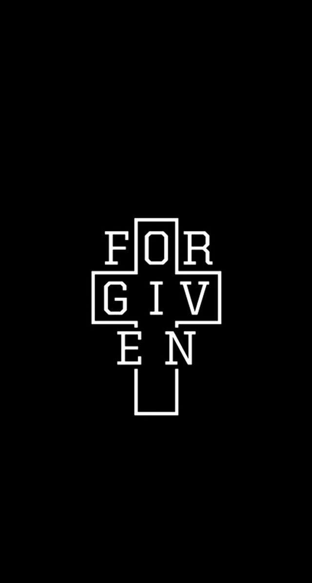 Black white cross forgive up free wallpaper for mobile - medium preview image