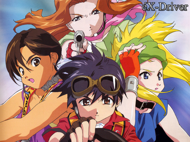 Anime characters guns sunglasses heads free wallpaper for desktop - medium preview image