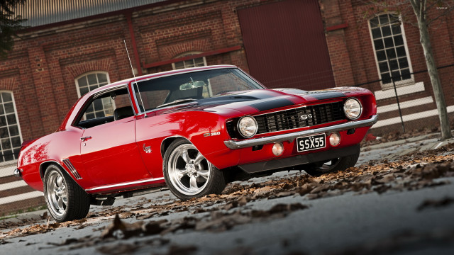 Red car parked road building #7 free wallpaper for desktop - medium preview image