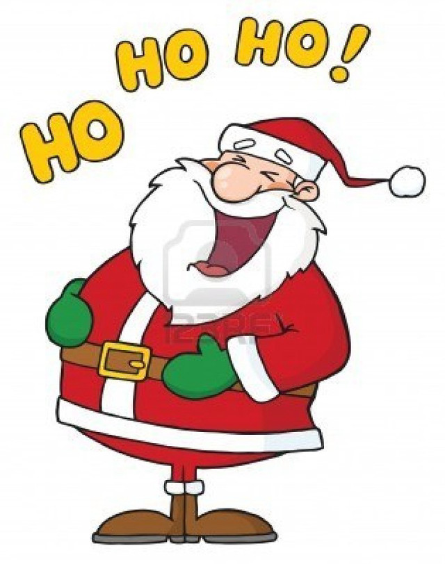 Cartoon santa happy expression hands free wallpaper for mobile - medium preview image