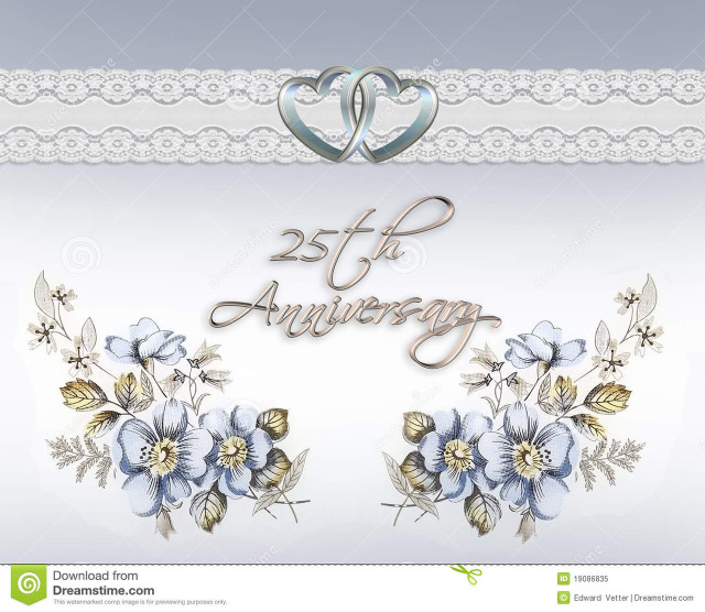 25th anniversary card flowers hearts free wallpaper for desktop - medium preview image