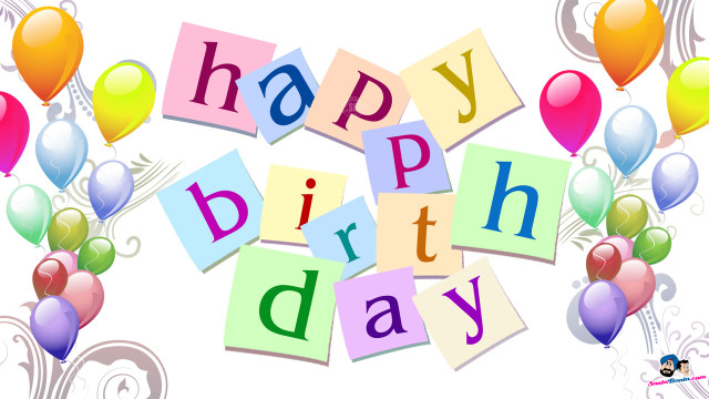 Happy birthday card balloons letter free wallpaper for desktop - medium preview image