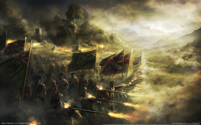 Battle scene people flags painting free wallpaper for desktop - medium preview image