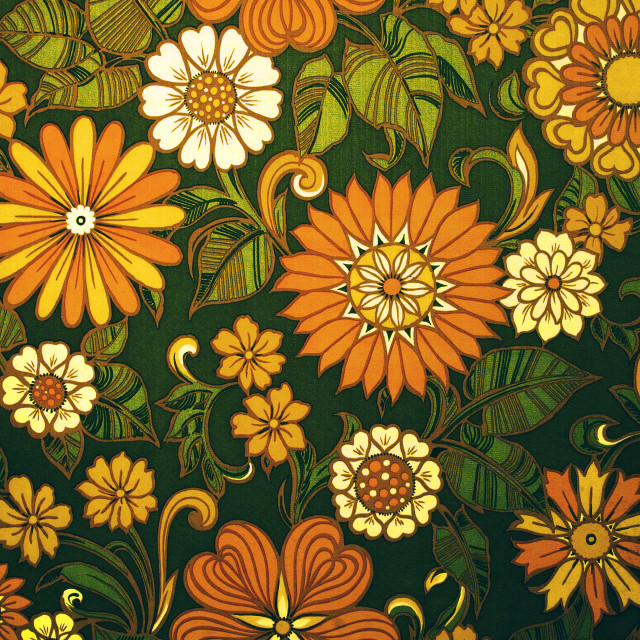 Flowers leaves green background swirly free wallpaper for tablet - medium preview image