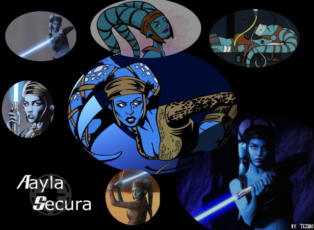 Collage avatars characters dark blue free wallpaper for desktop - medium preview image