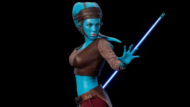 Woman costume lightsaber blue skin free wallpaper for desktop - medium preview image
