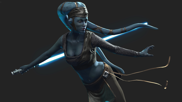 Woman sword lightsaber hand action free wallpaper for desktop - medium preview image