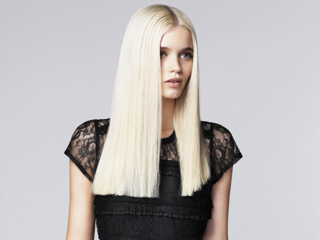 Woman blonde hair black dress #2 free wallpaper for desktop - medium preview image