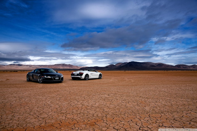 Cars desert cloudy sky mountains free wallpaper for desktop - medium preview image