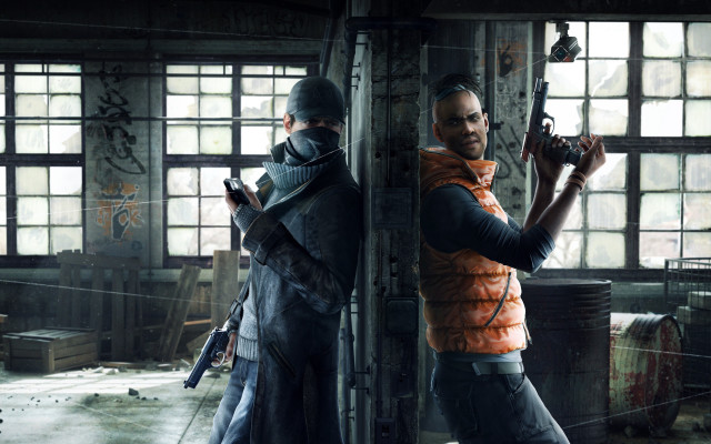 Warehouse people guns screen window free wallpaper for desktop - medium preview image