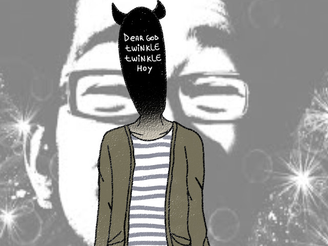 Horned hat person drawing message free wallpaper for desktop - medium preview image