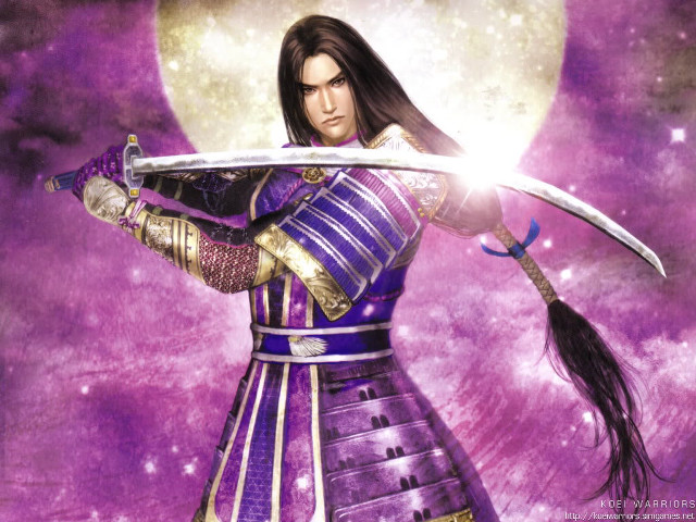 Woman purple gold outfit sword free wallpaper for desktop - medium preview image