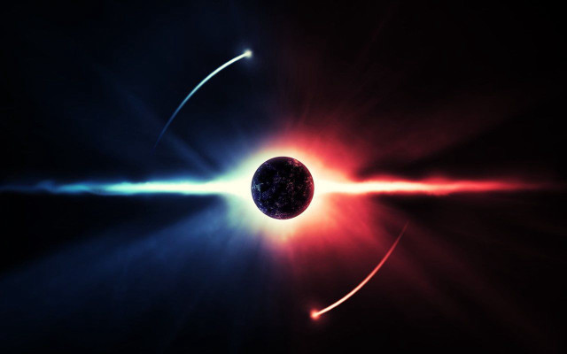 Black hole red blue light #5 free wallpaper for desktop - medium preview image