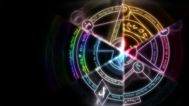 Colorful clock black background rainbow free wallpaper for desktop - medium preview image