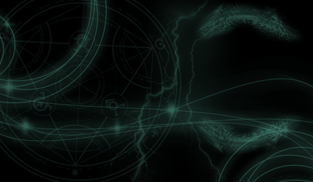 Dark green black design circles free wallpaper for desktop - medium preview image