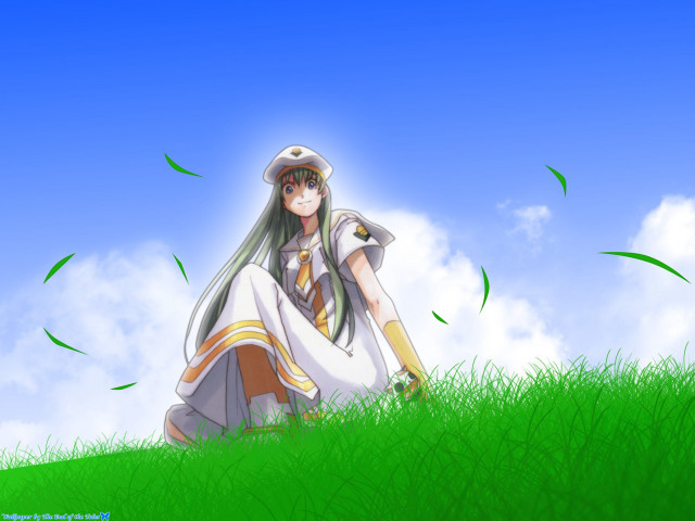 Woman white dress green field free wallpaper for desktop - medium preview image