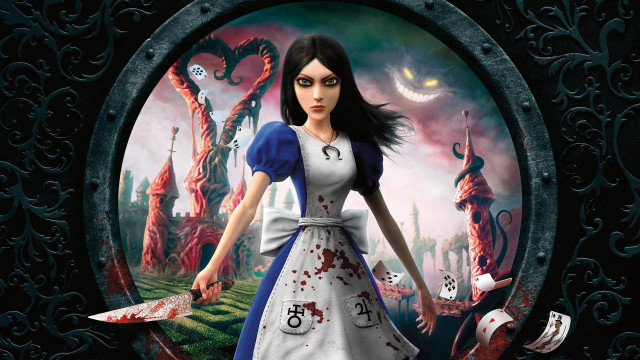 Woman dress knife creepy castle free wallpaper for desktop - medium preview image