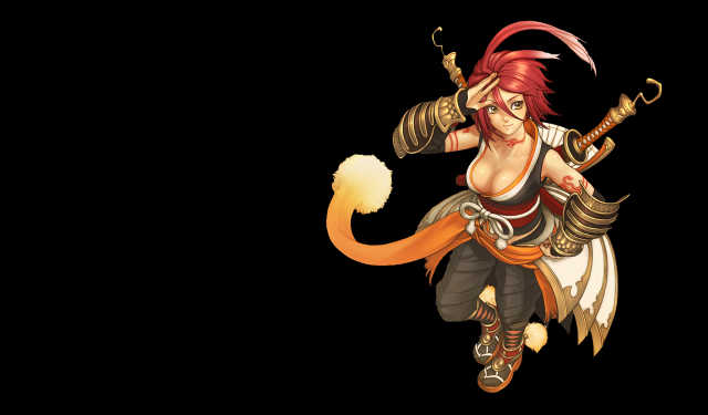 Woman sword tail flying arms free wallpaper for desktop - medium preview image