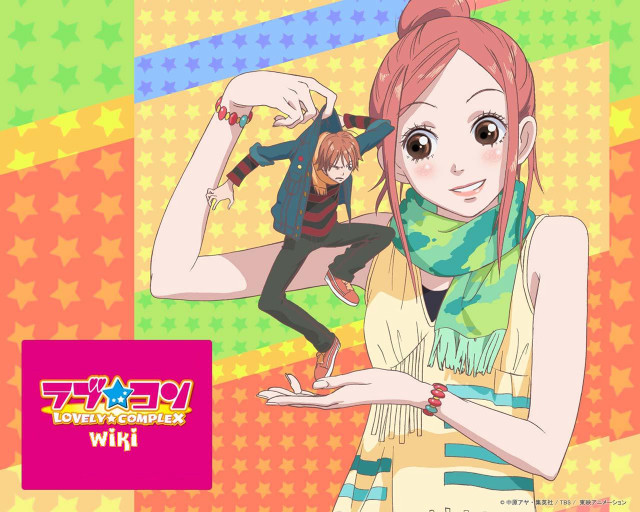 Girl pinkhair guy greenscarf colorful free wallpaper for desktop - medium preview image