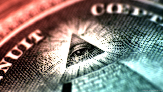 Dollar bill eye triangle closeup free wallpaper for desktop - medium preview image