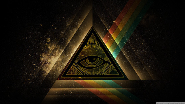 Triangle rainbow eye light middle free wallpaper for desktop - medium preview image