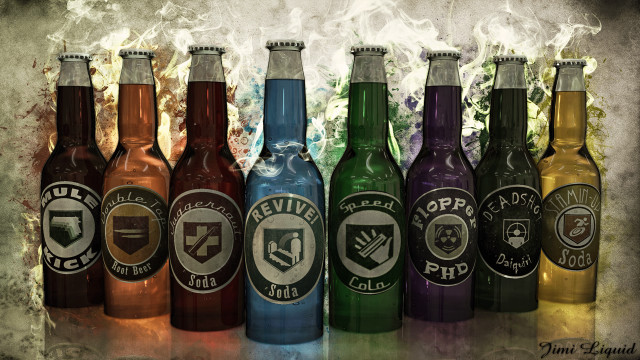 Beer bottles smoke water leaves free wallpaper for desktop - medium preview image