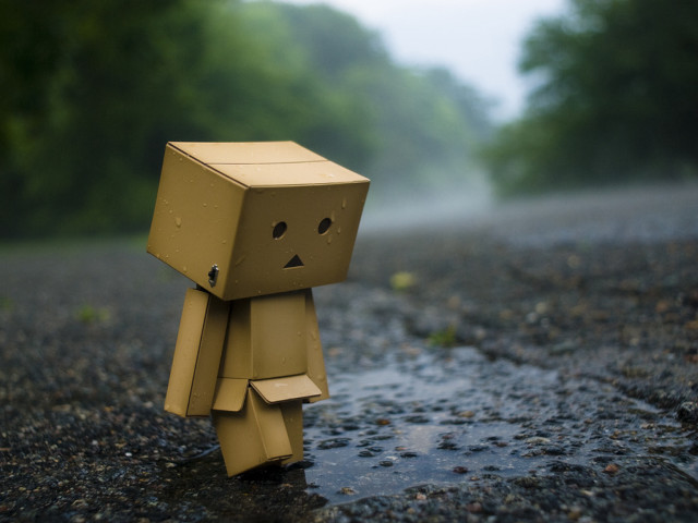 Cardboard toy sad face middle free wallpaper for desktop - medium preview image