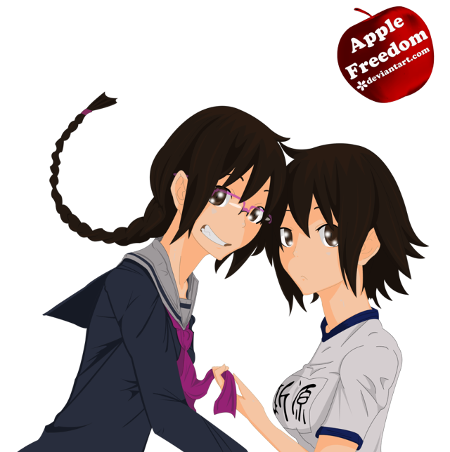 Anime couple apple background freedom free wallpaper for tablet - medium preview image