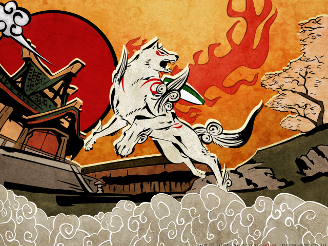 Dog jumping building fire red free wallpaper for desktop - medium preview image