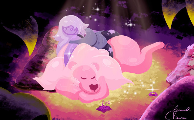 Cartoon woman pink object purple free wallpaper for desktop - medium preview image