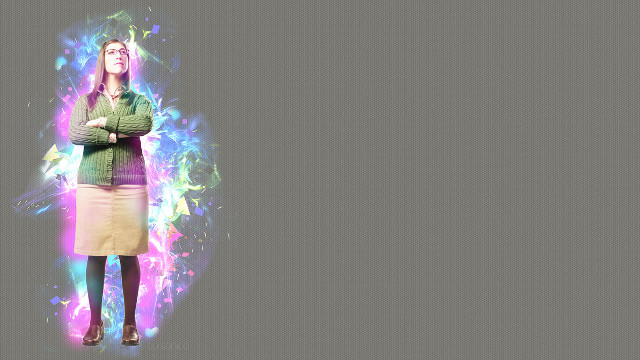 Woman arms crossed colorful background free wallpaper for desktop - medium preview image