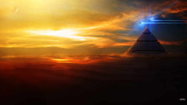 Triangle shaped object sky bright free wallpaper for desktop - medium preview image